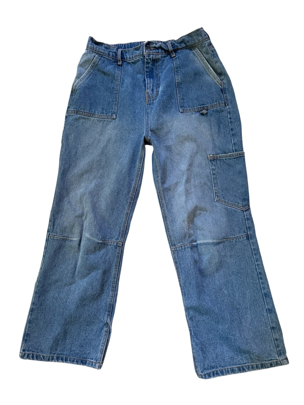 Zudio Women’s Baggy Carpenter Denim Jeans Blue Straight Leg Size 34 XL
